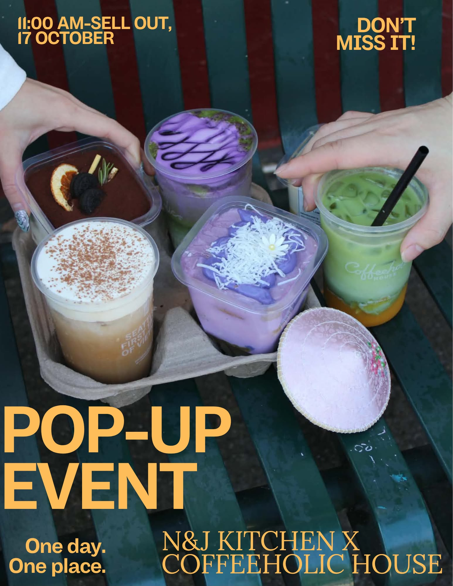 Coffeeholic House and N&J Kitchen pop-up poster